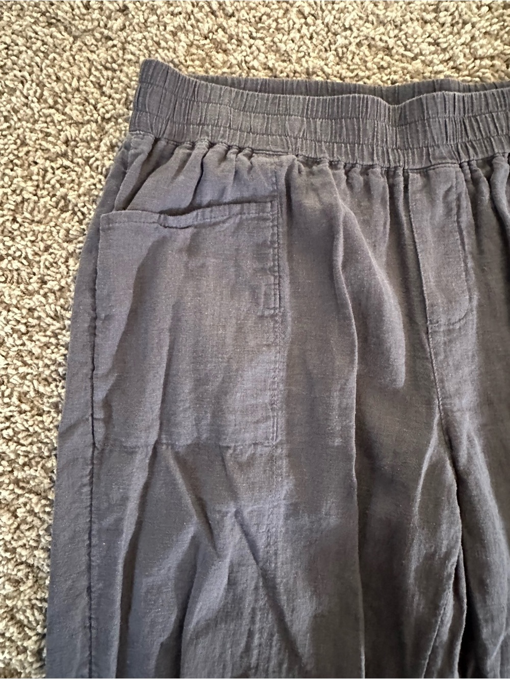 Gray Linen blend pull on pants - Picture 4 of 5